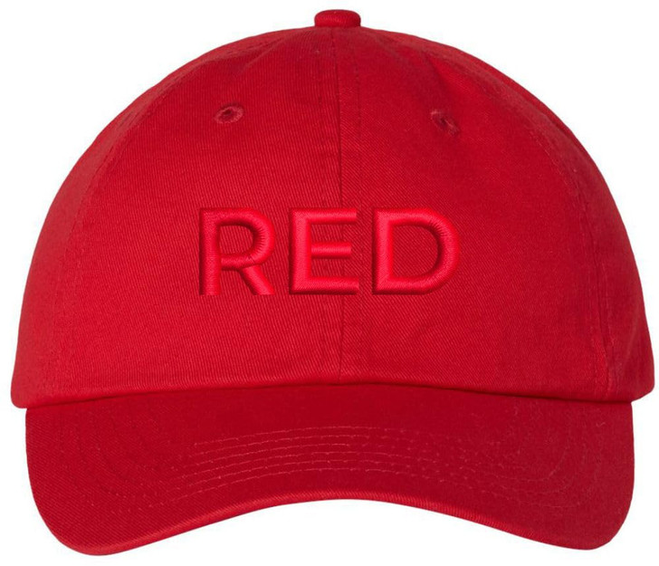 Color Text Embroidered Dad Hat Adjustable Matching Color Rush Tone on Tone Baseball Cap