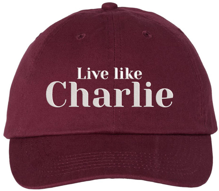 Live Like Charlie Embroidered Baseball Cap Conservative Patriotic Political Adjustable Dad Hat