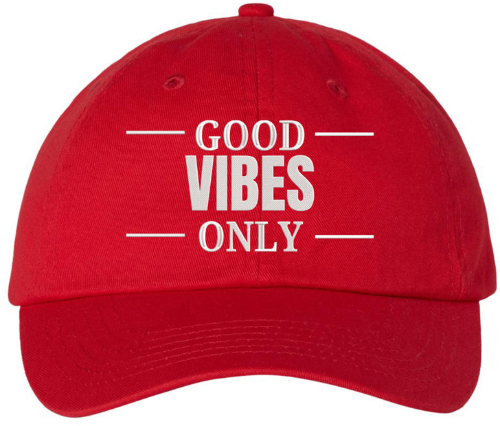 Good Vibes Only Embroidered Dad Hat Motivational Streetwear Casual Cap