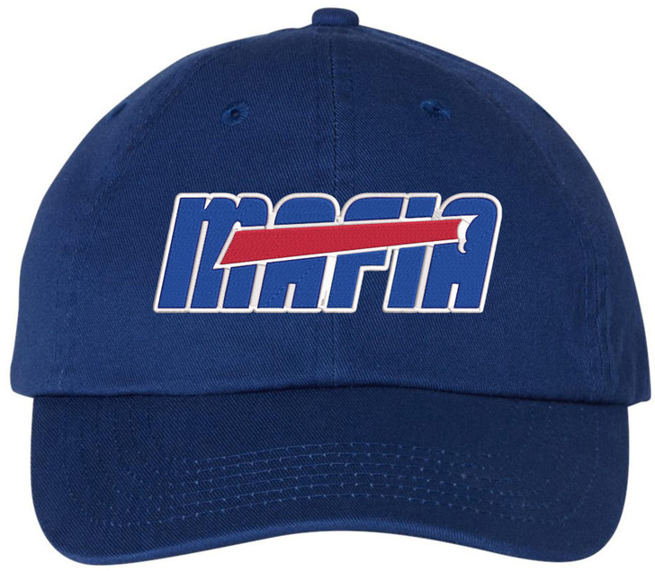 Buffalo Mafia Embroidered Dad Hat | New York Football Fan Adjustable Logo 100% Cotton Baseball Cap with Buckle Closure