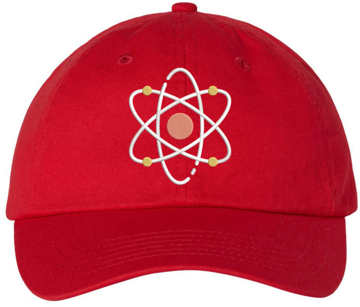 Atom Embroidered Dad Hat Science Baseball Cap Geek Nerd
