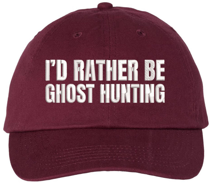 I’d Rather Be Ghost Hunting Embroidered Dad Hat Funny Paranormal Halloween Cap