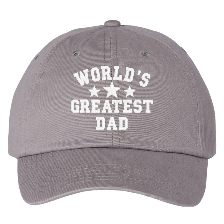 WORLD'S GREATEST DAD Embroidered Dad Hat | Low Profile Soft Cotton Baseball Dad Hats for Men
