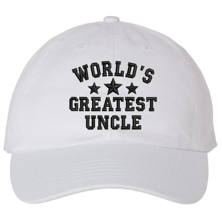 World's Greatest Uncle Low Profile Hat - Soft Cotton Embroidered Baseball Uncle Cap