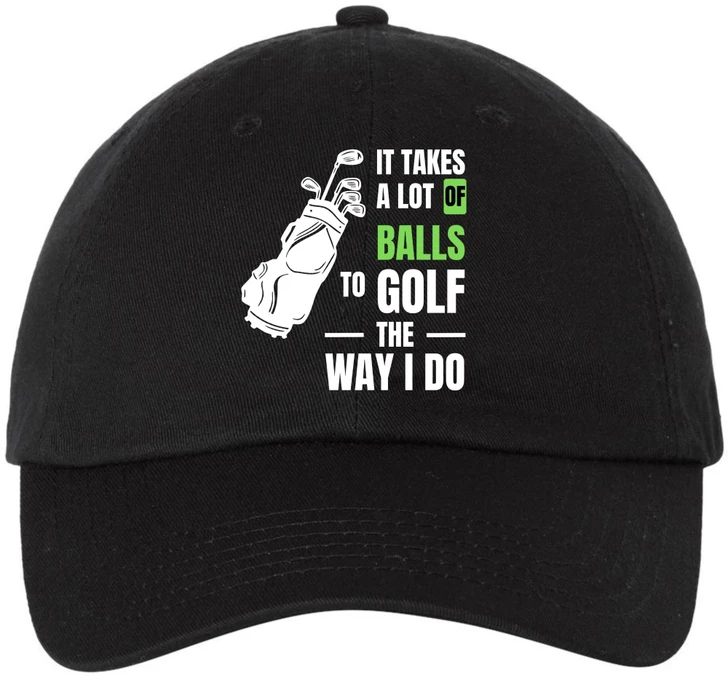 Golf Embroidered Baseball Cap | Funny Sports 100% Cotton Adjustable Dad Hat for Men & Women