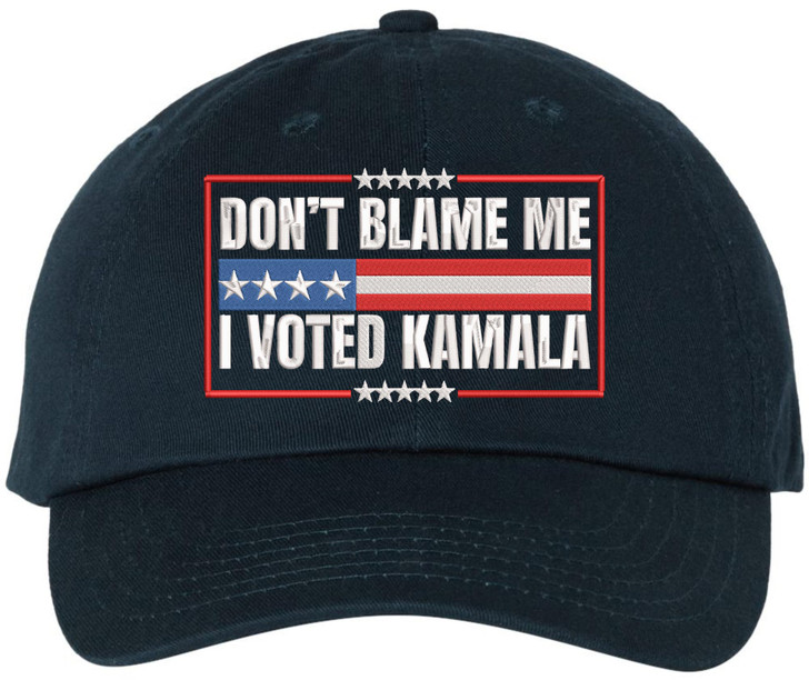 Don't Blame Me I Voted Kamala Embroidered Dad Hat | USA Flag & Stars Democrat Election Voter Cap
