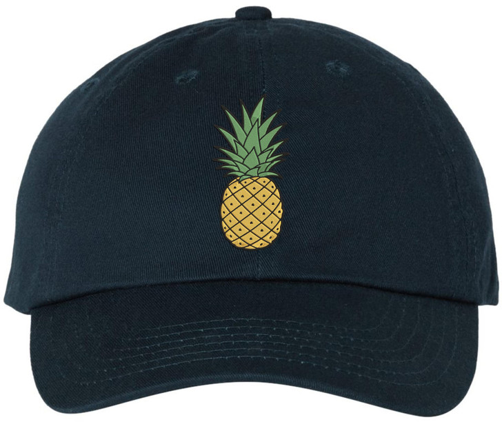 Pineapple Hat Embroidered Baseball Cap Tropical Beach Vacation Adjustable Cotton Dad Hat