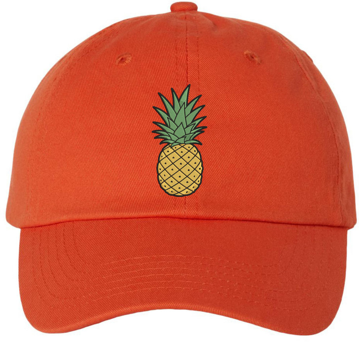 Pineapple Hat Embroidered Baseball Cap Tropical Beach Vacation Adjustable Cotton Dad Hat