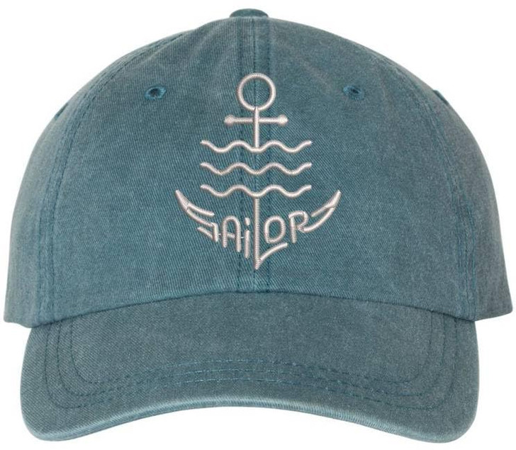 Sailor Anchor Embroidered Dad Cap | Vintage Washed Cotton Ship Crew Captain First Mate Baseball Hat