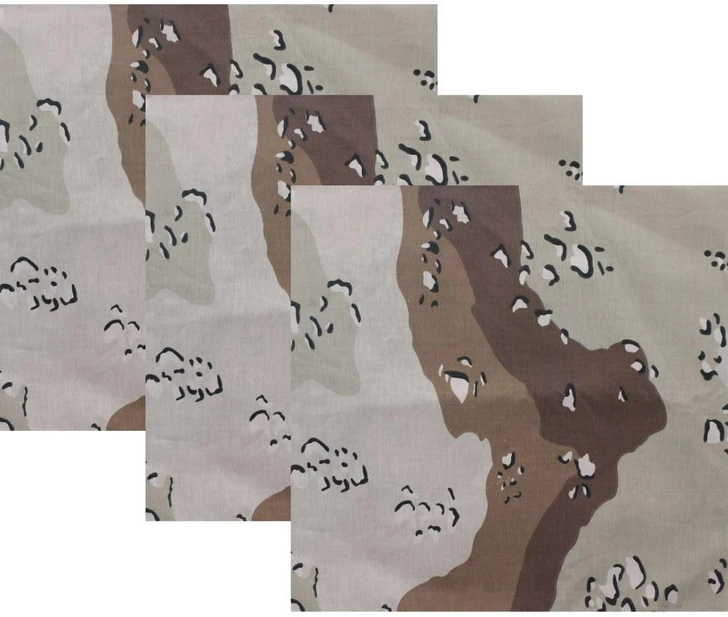 ARMYU Camouflage Military Bandana 3 Pack 22x22 Cotton Camo Head Scarf Do Rag Tactical Hunting Face Wrap