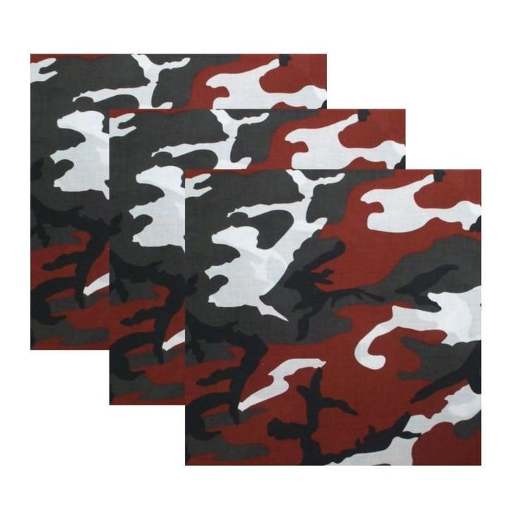 ARMYU Camouflage Military Bandana 3 Pack 22x22 Cotton Camo Head Scarf Do Rag Tactical Hunting Face Wrap
