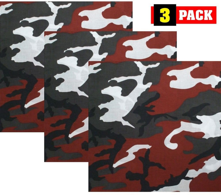 ARMYU Camouflage Military Bandana 3 Pack 22x22 Cotton Camo Head Scarf Do Rag Tactical Hunting Face Wrap