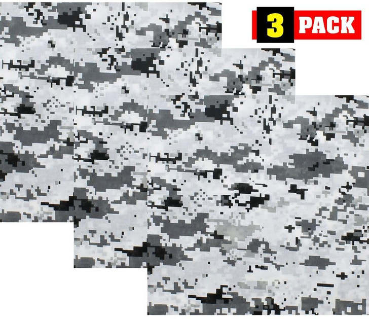 ARMYU Camouflage Military Bandana 3 Pack 22x22 Cotton Camo Head Scarf Do Rag Tactical Hunting Face Wrap