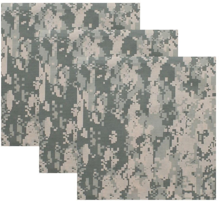 ARMYU Camouflage Military Bandana 3 Pack 22x22 Cotton Camo Head Scarf Do Rag Tactical Hunting Face Wrap
