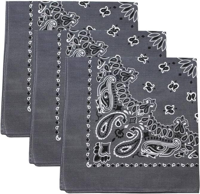Trainmen Paisley Bandanas Head Scarf Do-rag 100% Cotton Bandanna Head Cover 22" x 22", 3 Pack