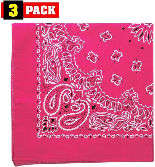 Trainmen Paisley Bandanas Head Scarf Do-rag 100% Cotton Bandanna Head Cover 22" x 22", 3 Pack