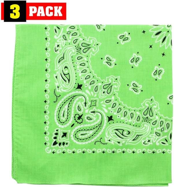Trainmen Paisley Bandanas Head Scarf Do-rag 100% Cotton Bandanna Head Cover 22" x 22", 3 Pack