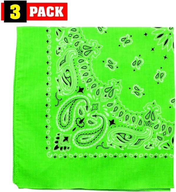 Trainmen Paisley Bandanas Head Scarf Do-rag 100% Cotton Bandanna Head Cover 22" x 22", 3 Pack