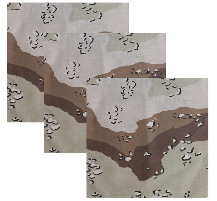 Camouflage Jumbo 27" Bandana Tactical 100% Cotton Bandanna Head Scarf Do-rag Face Cover 3-Pack