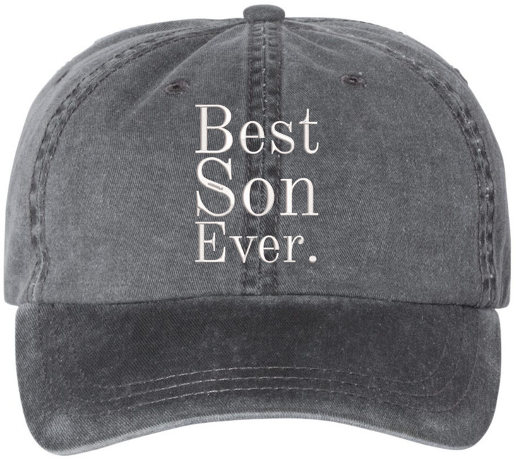 Best Son Ever Embroidered Hat | Adjustable Baseball Cap Gift for Son | Casual Washed Cotton Everyday Headwear