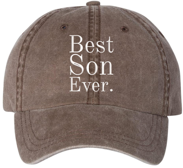 Best Son Ever Embroidered Hat | Adjustable Baseball Cap Gift for Son | Casual Washed Cotton Everyday Headwear