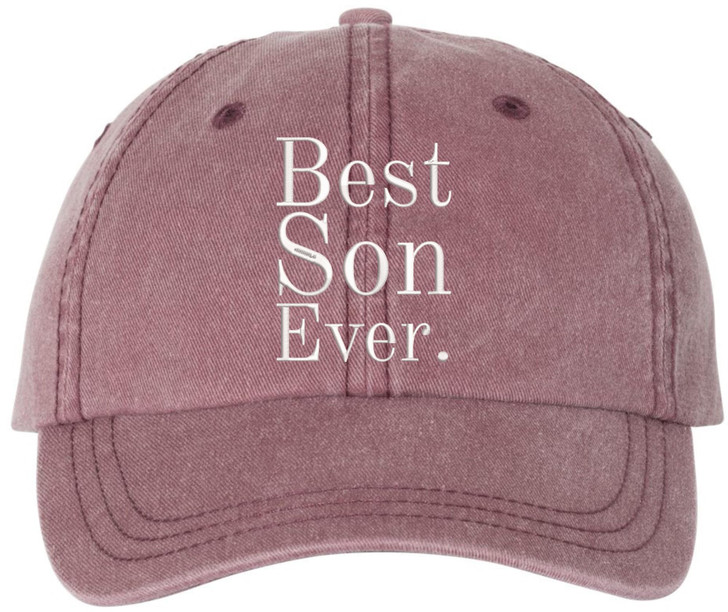 Best Son Ever Embroidered Hat | Adjustable Baseball Cap Gift for Son | Casual Washed Cotton Everyday Headwear