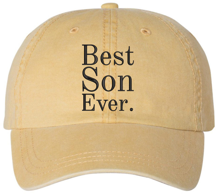 Best Son Ever Embroidered Hat | Adjustable Baseball Cap Gift for Son | Casual Washed Cotton Everyday Headwear