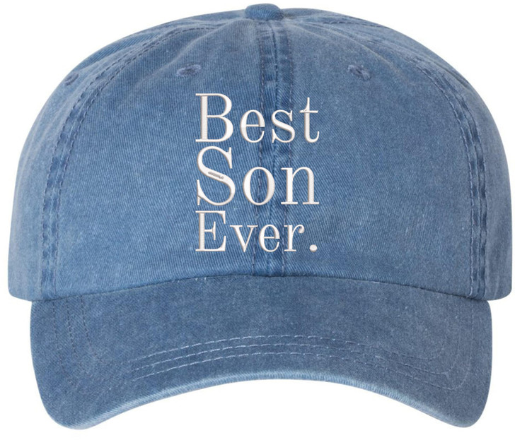 Best Son Ever Embroidered Hat | Adjustable Baseball Cap Gift for Son | Casual Washed Cotton Everyday Headwear