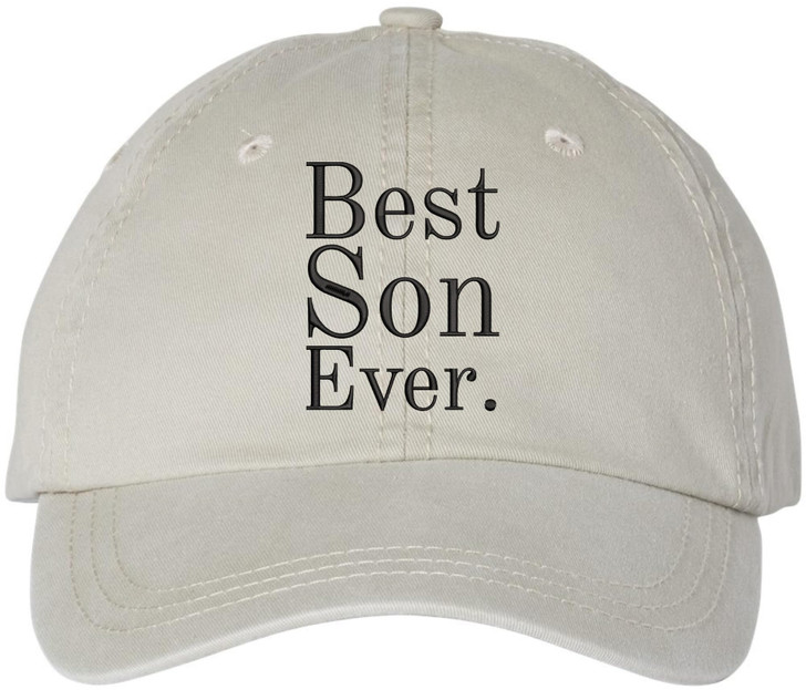 Best Son Ever Embroidered Hat | Adjustable Baseball Cap Gift for Son | Casual Washed Cotton Everyday Headwear