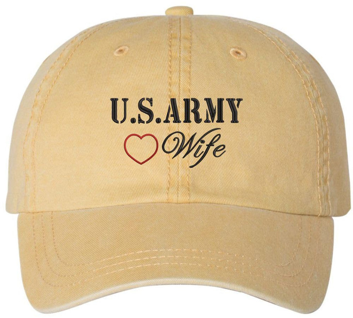 US Army Wife Embroidered Hat Proud USA Military Veteran Soldier Unstructured Adjustable Baseball Cap