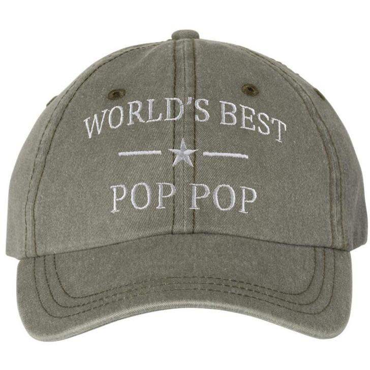 World's Best Pop Pop Embroidered Dad Hat | Funny Grandpa Birthday Father's Day Gift Vintage Style Cap