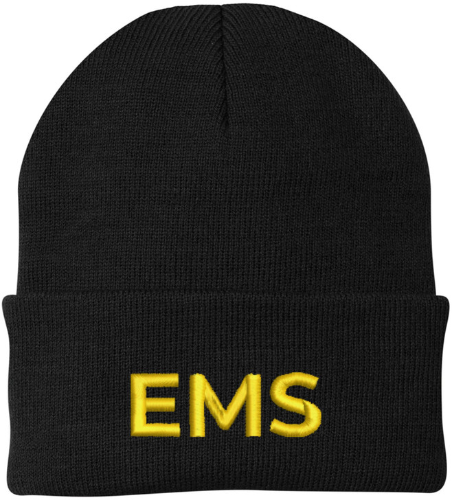 EMS Embroidered Beanie | Emergency Medical Services Paramedics First Responders Skull Cap | 100% Acrylic Hat