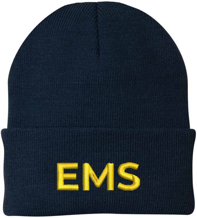 EMS Embroidered Beanie | Emergency Medical Services Paramedics First Responders Skull Cap | 100% Acrylic Hat