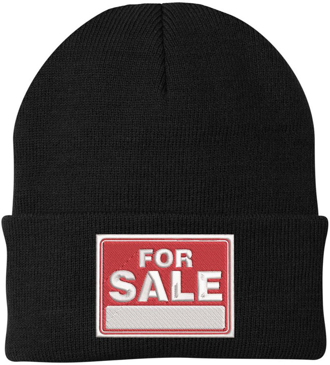 FOR SALE Sign Embroidered Beanie Hat Adjustable Warm Skull Winter Cap