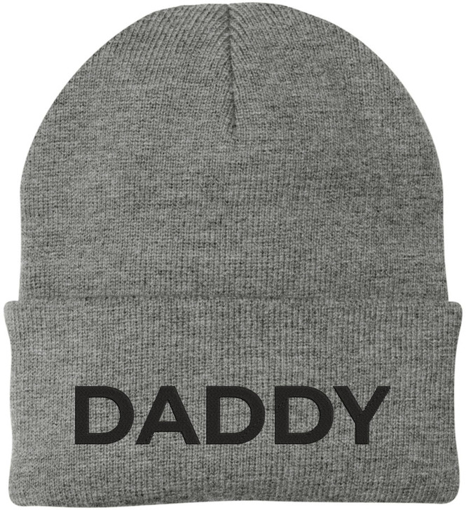Daddy Embroidered Beanie | Bold Acrylic Knit Winter Hat | Casual Father's Day Skull Cap for Dad