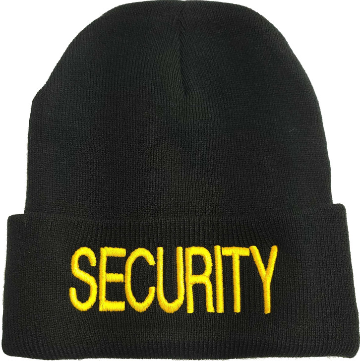 SECURITY Beanie FLEECE Lined Hat Warm LARGE EMBROIDERY Winter Watch Cap Winter Security Uniform Hat