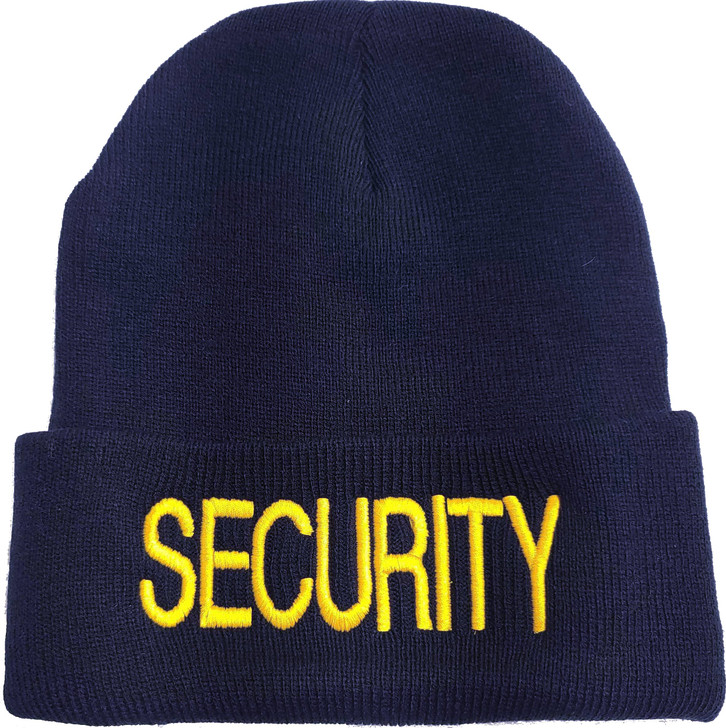 SECURITY Beanie FLEECE Lined Hat Warm LARGE EMBROIDERY Winter Watch Cap Winter Security Uniform Hat
