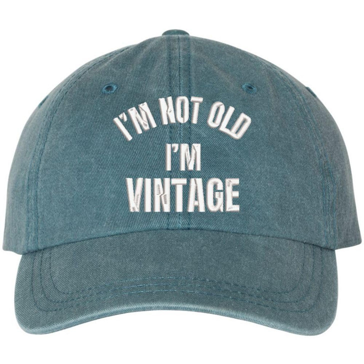 I'm Not Old I'm Vintage Embroidered Washed Cotton Dad Hat Retirement Father's Day Funny Gift Cap