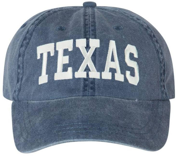 Texas Embroidered Vintage Dad Hat Large Embroidery State Text Name Washed Cotton Cap