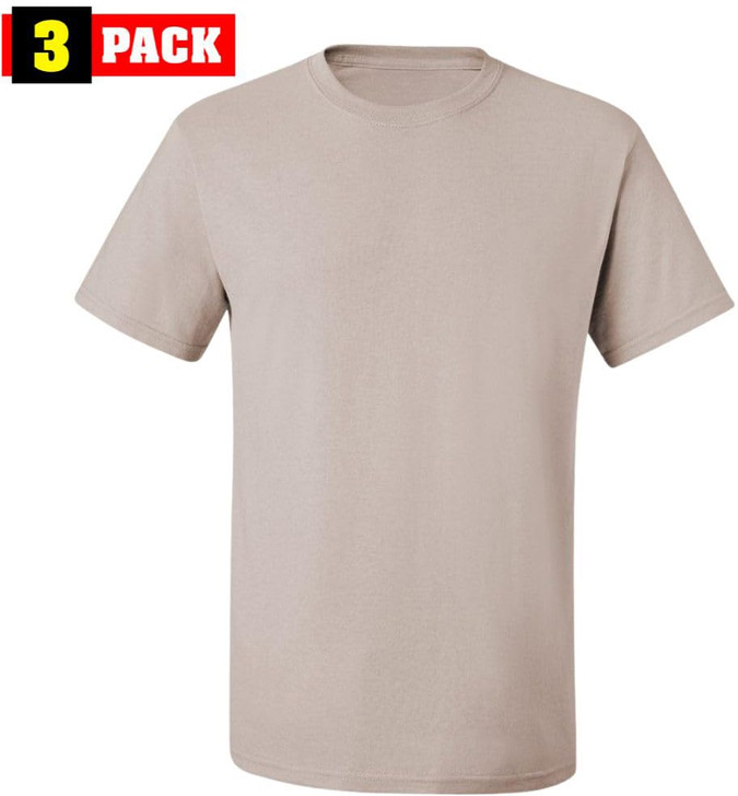 Solid Color Military Style T-Shirts | Poly/Cotton Army Short Sleeve Crewneck Tee Shirts | 3 Pack