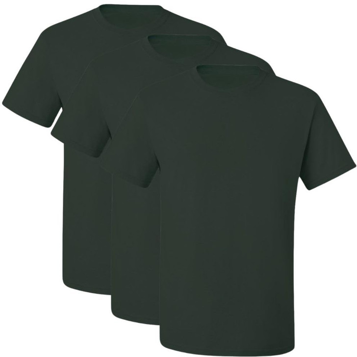 Solid Color Military Style T-Shirts | Poly/Cotton Army Short Sleeve Crewneck Tee Shirts | 3 Pack