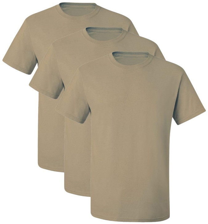 Solid Color Military Style T-Shirts | Poly/Cotton Army Short Sleeve Crewneck Tee Shirts | 3 Pack