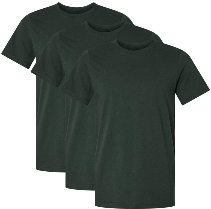 Solid Color Military Style T-Shirts | 100% Cotton Ring Spun Army Color Short Sleeve Crewneck Tee Shirts | 3 Pack