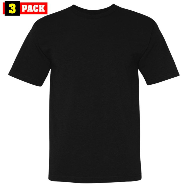 US Military Solid Color T-Shirts | 100% Cotton Made in USA Shirts | Short Sleeve Crewneck Tees 3 PACK