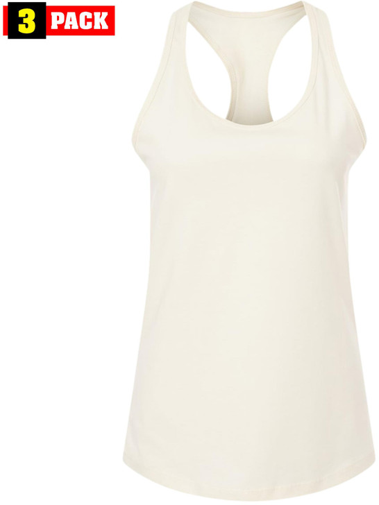Jersey Racerback Tank Top Set | Relaxed Fit Athletic Running Yoga Tanks Tops, Womens, 3 Pack