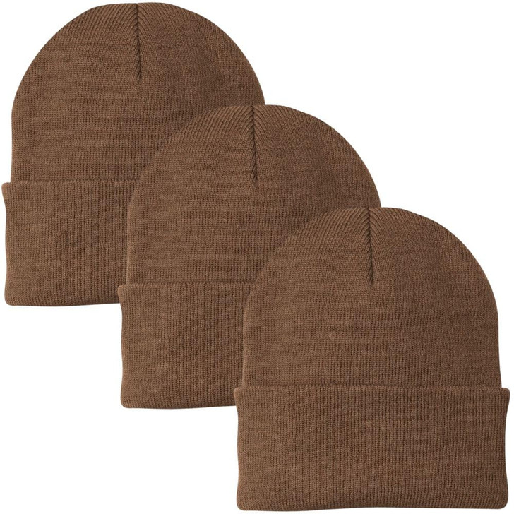 3 Pack Acrylic Beanie Watch Caps, Warm Knit Skull Cap for Men & Women, Blanks Soft Winter Hats