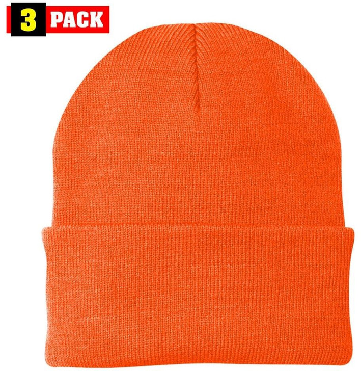 3 Pack Acrylic Beanie Watch Caps, Warm Knit Skull Cap for Men & Women, Blanks Soft Winter Hats