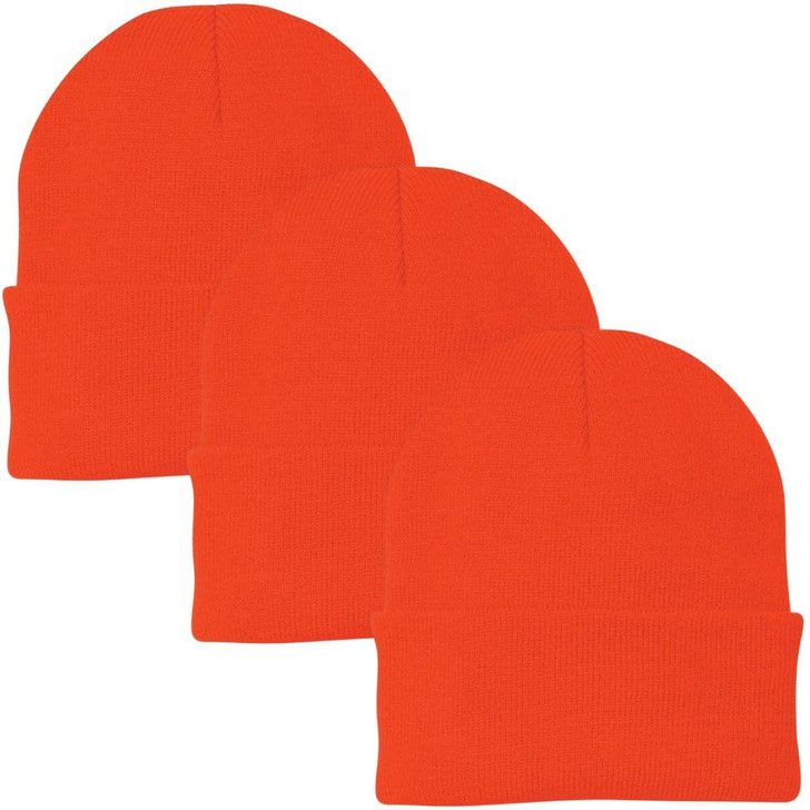 3 Pack Acrylic Beanie Watch Caps, Warm Knit Skull Cap for Men & Women, Blanks Soft Winter Hats