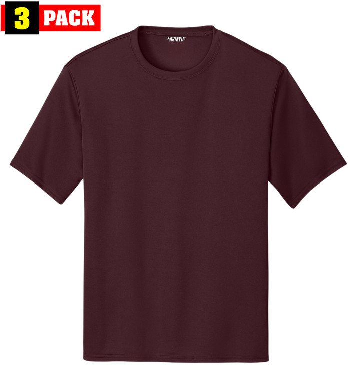 Solid Performance Military Tactical T-Shirts | 100% Polyester Moisture Wicking Tee Shirts, 3-Pack