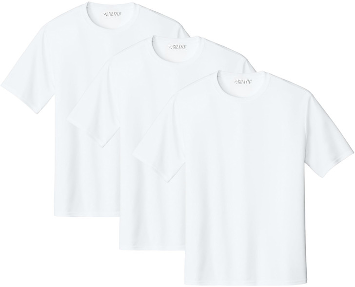 Solid Performance Military Tactical T-Shirts | 100% Polyester Moisture Wicking Tee Shirts, 3-Pack